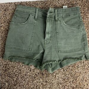 Good American Olive Green High-Rise Denim Shorts - size 4/27